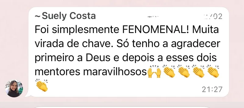 Suely Costa conta que foi fenomenal, com muita virada de chave, e agradece aos mentores